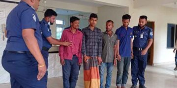 শরীয়তপুরে ফুটেজ দেখে আন্তঃজেলা চোর চক্রের ৫ সদস্য গ্রেফতার