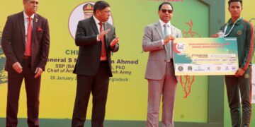 বঙ্গবন্ধু শেখ মুজিব ঢাকা ম্যারাথন ২০২৪ এ শেরপুর জেলার ঝিনাইগাতী উপজেলার মোঃ সোহানুর রহমানের অসাধারণ কৃতিত্ব।